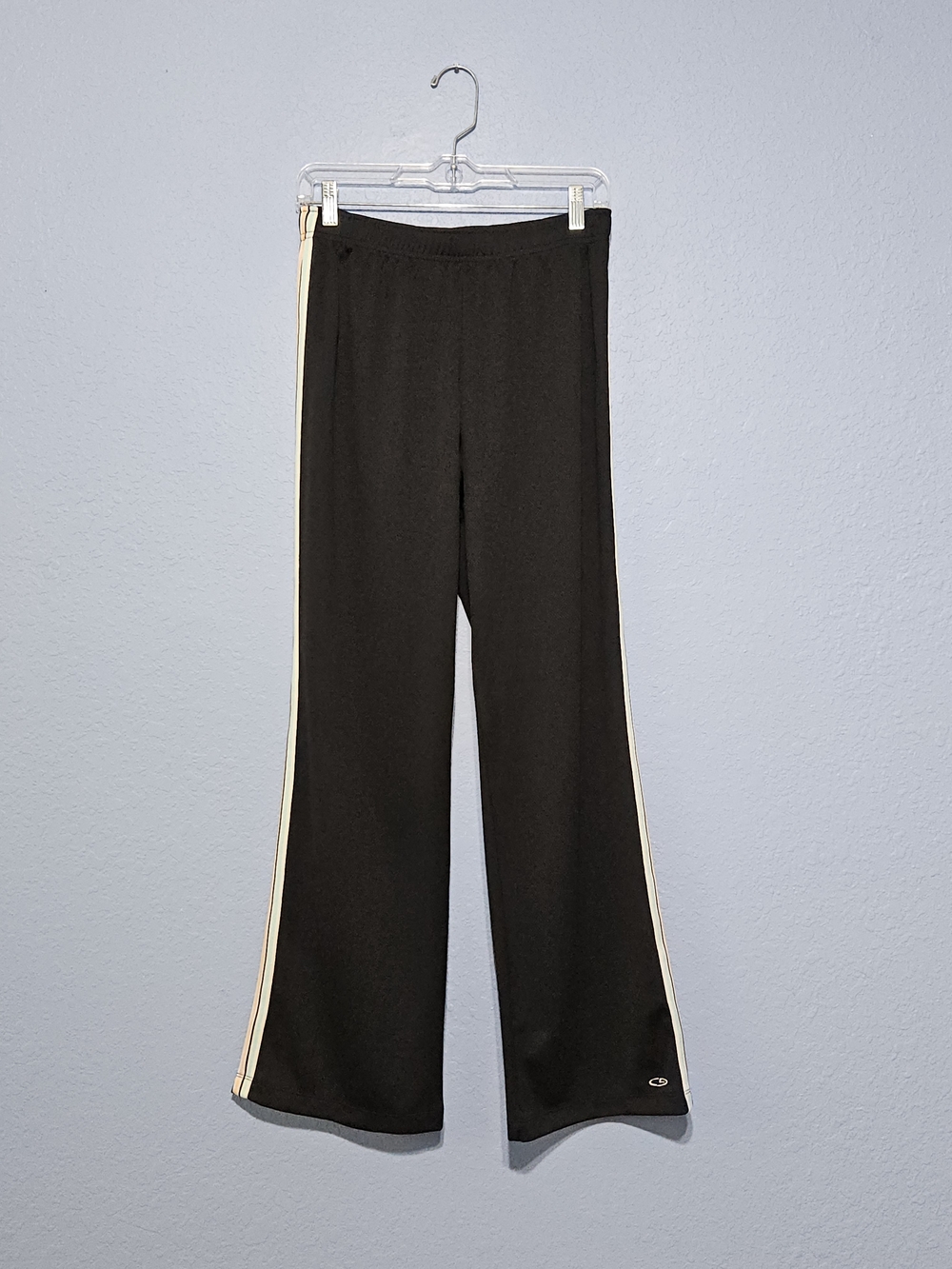 C9 by Champion Black Track Pants with Cream Side Stripes